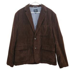 Retreat Brown Corduroy 2 Button Single Vent Blazer Sport Coat Jacket Large 16.5